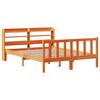vidaXL Bedframe met hoofdbord massief grenenhout wasbruin 140x190 cm