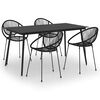 vidaXL 5-delige Tuinset PVC-rattan zwart