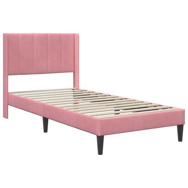vidaXL Bedframe met hoofdeinde Roze 80 x 200 cm Fluweel