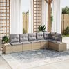 vidaXL Tuin Sofa Set met kussen 6 pcs Beige en Grijs poly rattan