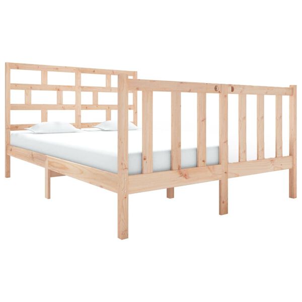 vidaXL Bedframe massief grenenhout 120x190 cm