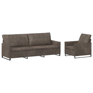vidaXL Bankstel 2 pcs Donkergrijs Faux Su&egrave;de Stof