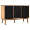 vidaXL Dressoir OTTA Zwart 113,5 x 43 x 73 cm Massief grenenhout