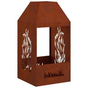 vidaXL Vuurkom Roestkleurig 50 x 50 x 100 cm weervast staal