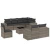 vidaXL 9-delige Loungeset met kussens poly rattan grijs