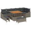 vidaXL Tuinbankenset met kussen 9 pcs Grijs poly rattan