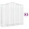 vidaXL Schanskorven 3 st gewelfd 200x50x180/200 cm ijzer