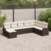 vidaXL Tuin Sofa Set met kussen met opslag 8 pcs Bruin Poly riet