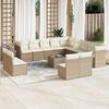 vidaXL 14-delige Loungeset met kussens poly rattan beige