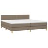 vidaXL Boxspring met matras stof taupe 200x200 cm