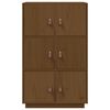 vidaXL Hoge kast 67x40x108,5 cm massief grenenhout honingbruin