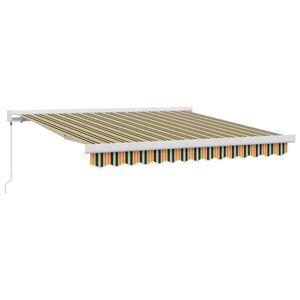 vidaXL Uitschuifbare luifel Groen en Geel 300 x 250 cm