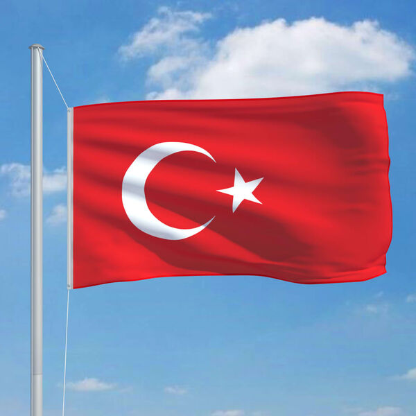 vidaXL Vlag Turkije 90x150 cm