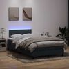vidaXL Boxspring met matras en LED fluweel donkergrijs 120x220 cm
