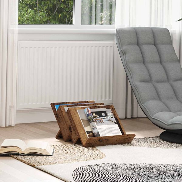 vidaXL Tijdschrift Rek Oudhout 53 x 40 x 28.5 cm Bewerkt hout
