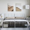 vidaXL Bedframe met hoofd- en voeteneinde metaal wit 193x203 cm
