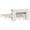 vidaXL Bed met boekenkast zonder matras massief hout wit 135x190 cm