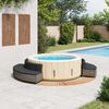 vidaXL Hottub-ombouw poly rattan massief acaciahout grijs