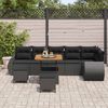 vidaXL Tuinbankenset 9 pcs Zwart poly rattan