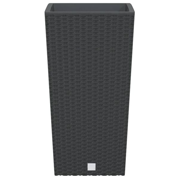 vidaXL Plantenbak uitneembare bak rattan-look 11/26,5 L PP antraciet