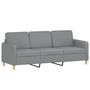 vidaXL Driezitsbank 180 cm stof lichtgrijs