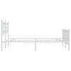 vidaXL Bedframe met hoofd- en voeteneinde metaal wit 137x190 cm