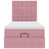 vidaXL Ottoman bed met matrassen en LED's 80x200cm fluweel roze