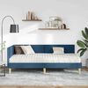 vidaXL Hoekbedframe met Matras Anders met hoofdeinde 2 pcs Blauw Stof