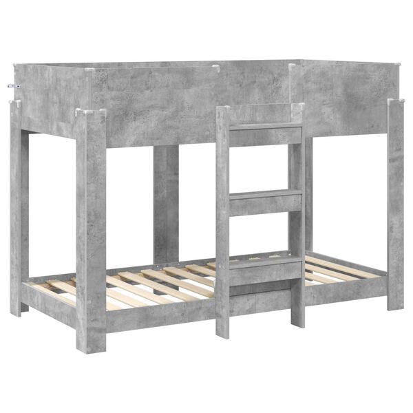 vidaXL Bunk Bed voor Kinderen Beton Grijs 80 x 160 cm Bewerkt hout