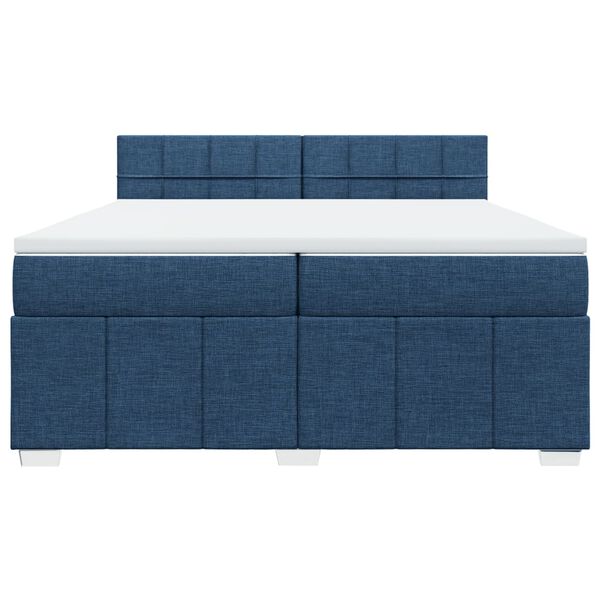 vidaXL Boxspring met matras stof blauw 200x200 cm