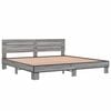 vidaXL Bedframe bewerkt hout metaal grijs sonoma eiken 180x200 cm