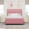 vidaXL Boxspringbed met matras met LED Roze 160 x 200 cm Fluweel
