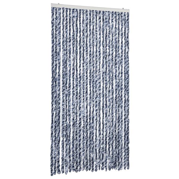 vidaXL Vliegengordijn 100x200 cm chenille blauw en wit