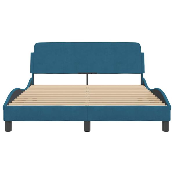 vidaXL Bedframe met hoofdeinde "Dover" fluweel blauw 120x200 cm