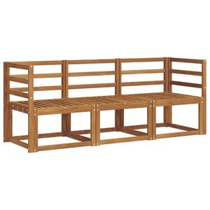 vidaXL Buiten bankenset 3 pcs Naturel