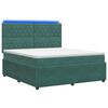 vidaXL LED Boxspring Bed met Matras Donkergroen 180 x 200 cm Fluweel