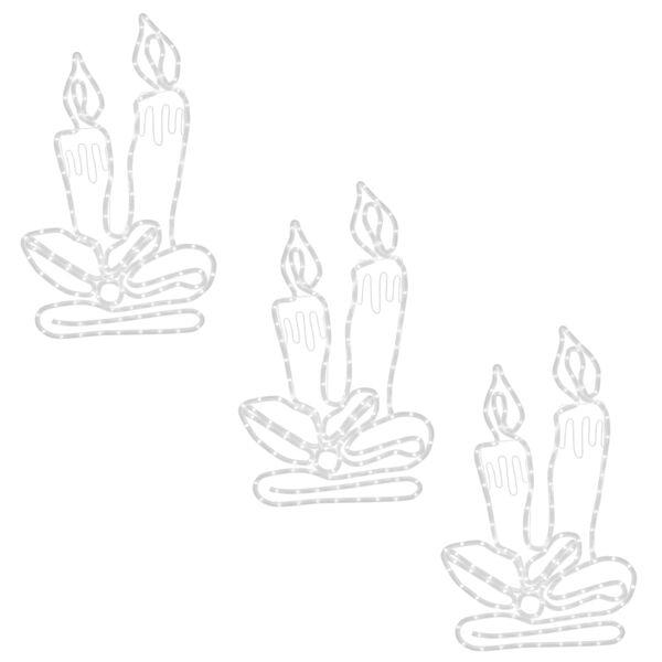 vidaXL Kerstfiguren kaarsen met 144 LED's 3 st 70x42 cm