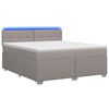 vidaXL Boxspring Bed met Matras en LED Taupe 160 x 200 cm Stof