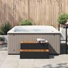 vidaXL Hottub-opstap 100x50x50,5 cm poly rattan&massief acaciahout
