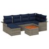 vidaXL Tuinbankenset 7 st Grijs en Marineblauw poly rattan