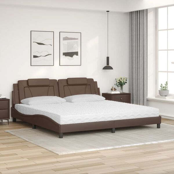 vidaXL Bed "Viana" met matras kunstleer bruin 200x200 cm