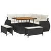 vidaXL Tuin Sofa Set 8 st 7-Aantal zitplaatsen Zwart en Cr&egrave;me