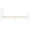 vidaXL Bedframe met hoofdbord massief hout wit 90x200 cm