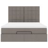 vidaXL Ottoman bed met matras 140x190cm stof taupe