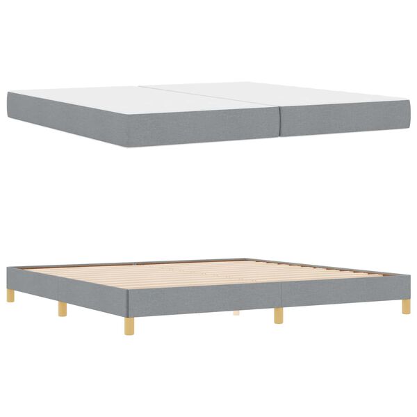 vidaXL Boxspringbed met matras Lichtgrijs 200 x 200 cm Stof