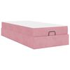 vidaXL Bedframe met matras met matras 2 pcs Roze Fluweel