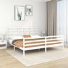 vidaXL Bedframe massief hout wit 200x200 cm