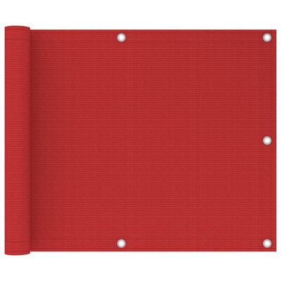 vidaXL Balkonscherm 75x300 cm HDPE rood
