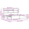 vidaXL Bed met boekenkast zonder matras massief grenenhout 200x200 cm