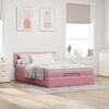 vidaXL Ottoman bed met matras 140x200cm fluweel roze